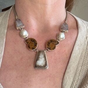 Vintage Charles Albert Ammonite Fossil Necklace